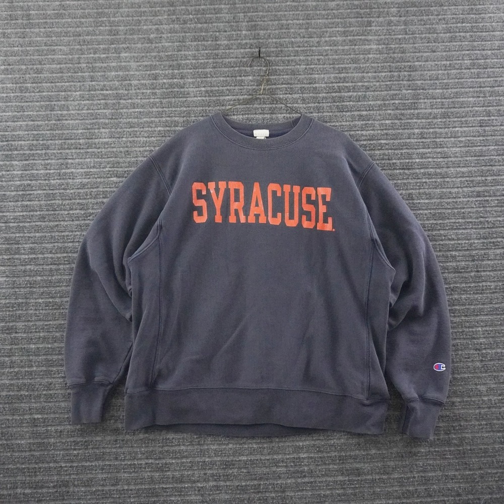 Champion Syracuse Sweatshirt Mens Large Navy Blue Reverse Weave